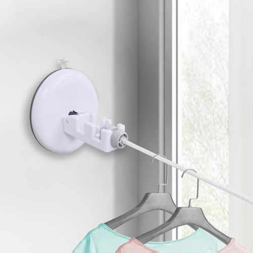 可高阳台吸盘晾衣绳一拉即紧