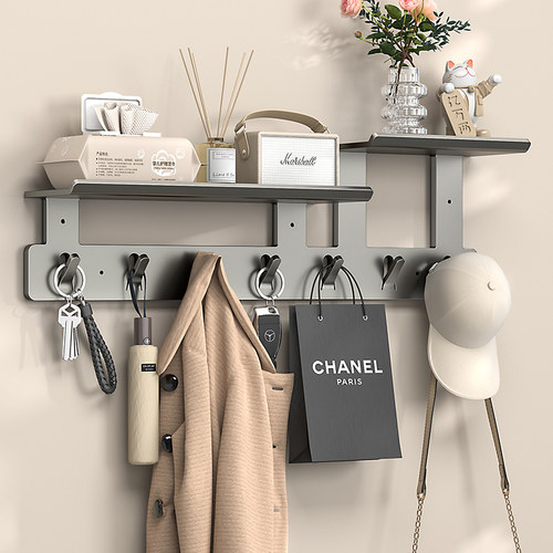 创意玄关挂衣架墙上壁挂入户衣帽挂钩子免打孔包包衣服排钩置物架