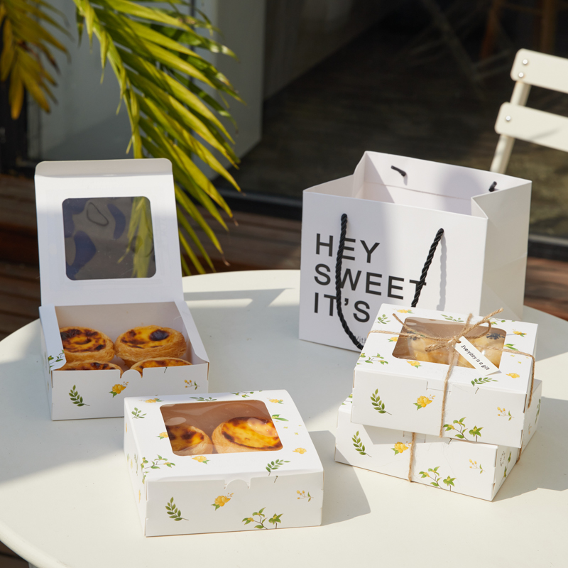 小清新蛋挞盒雪媚娘透明蛋挞盒