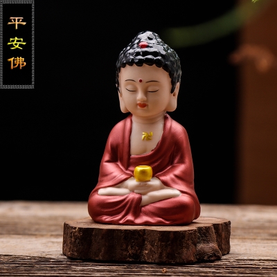 正品精品手工陶瓷如来佛像平安佛中式玄关风水工艺品禅意摆件车载