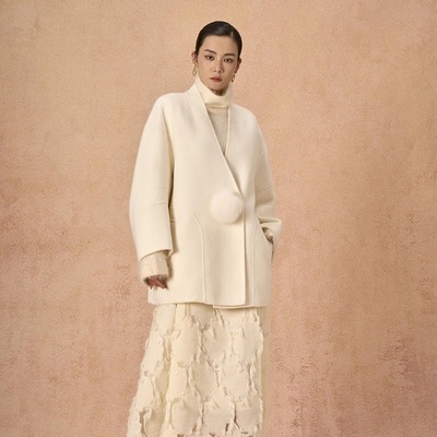 SailingLUO/24冬新款牦牛绒绵羊绒双面呢大衣外套