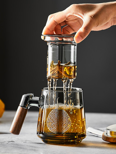 茶水分离过滤器耐高温无铅玻璃花茶壶办公水杯加厚红茶茶壶