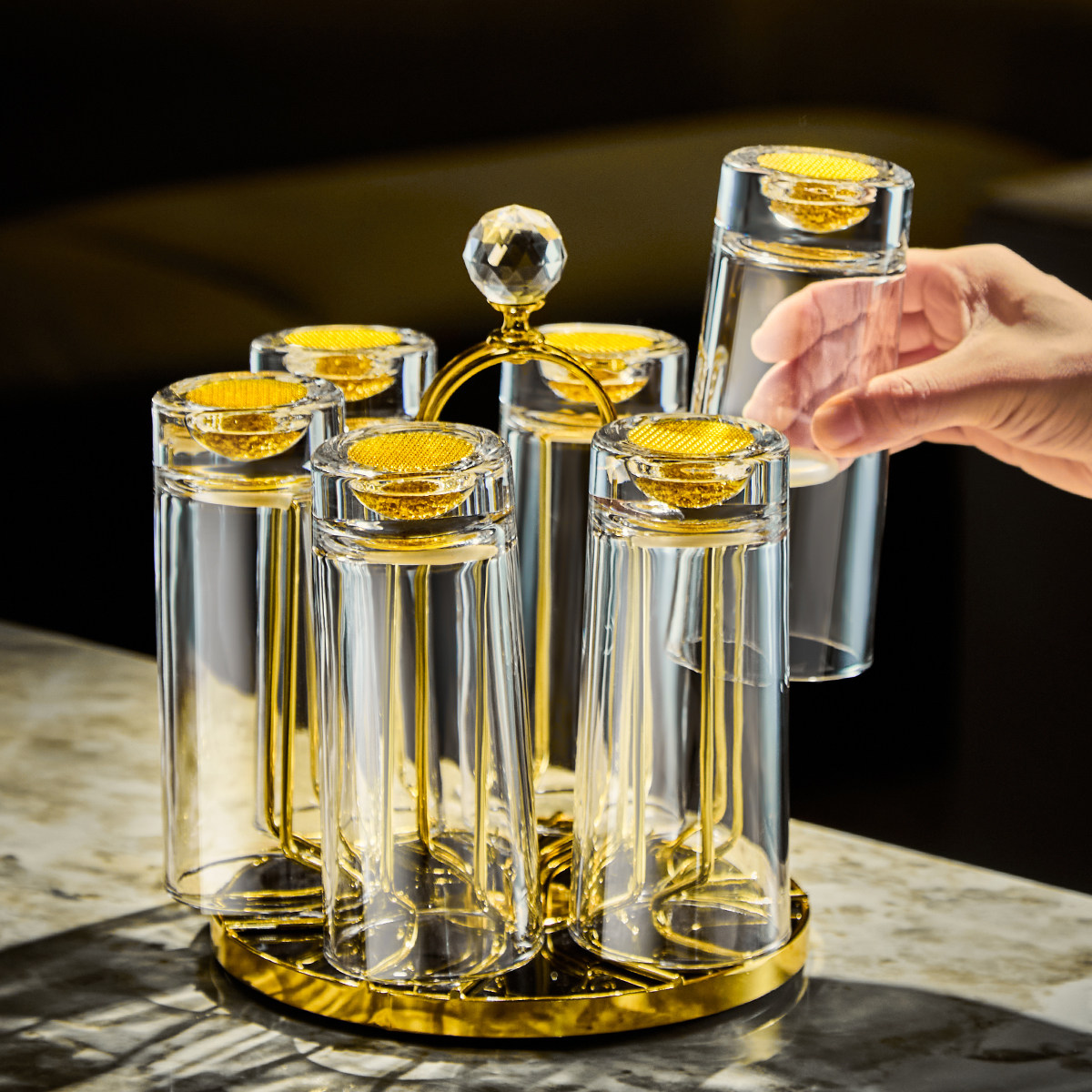 水晶玻璃杯套装家用水杯茶杯轻奢玻璃杯子透明客厅杯子绿茶杯,餐饮具,玻璃杯,淘宝优惠券,粉丝福利购,淘宝优惠卷