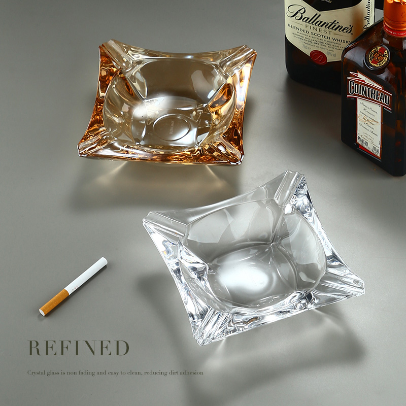 烟灰缸轻奢高档家用客厅办公室玻璃烟缸创意潮流通用大号雪茄烟碟