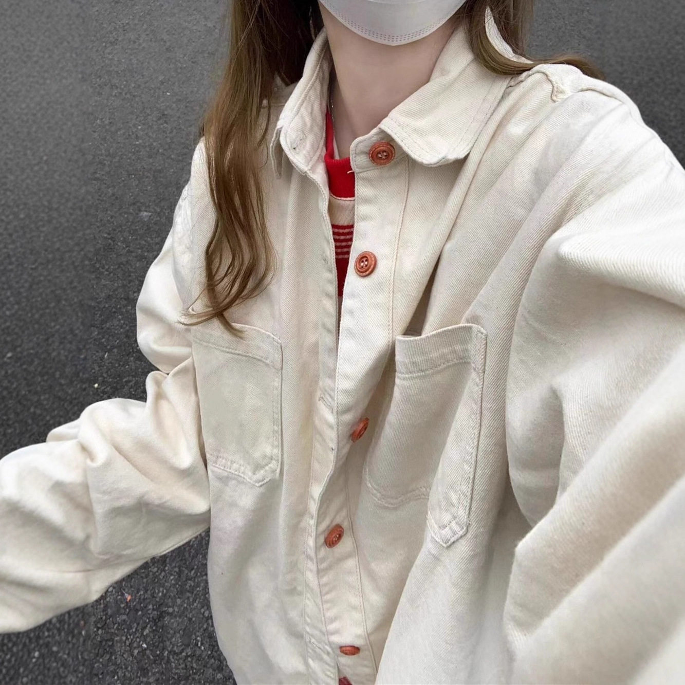 复古纯棉衬衫外套女叠穿上衣内搭春秋季韩系宽松大码休闲开衫衬衣