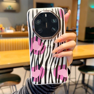 适用于华为mate80RS手机壳全包防摔金甲磁吸华为mate80RS保护套网红高档双爱心粉气襄支架