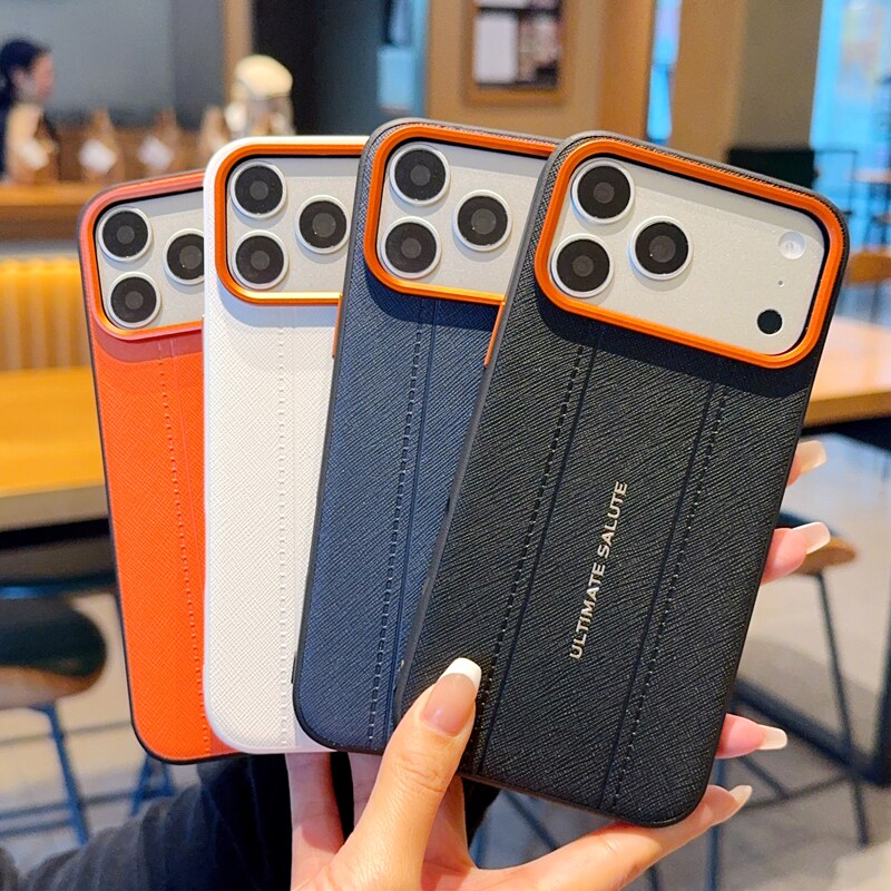 适用iPhone17手机壳奢华新款16pro金甲纯色17Air保护套网红苹果17proMAX潮牌15promax致敬非凡