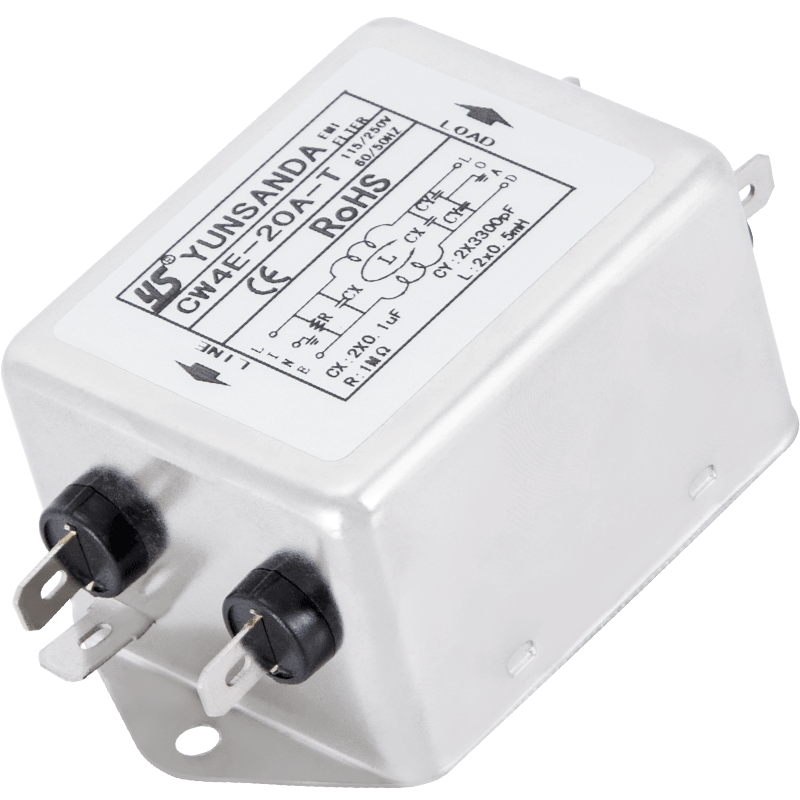YUNSANDA低通电源滤波器220v单相交流emi滤波器CW4E-10A-S20A 30A