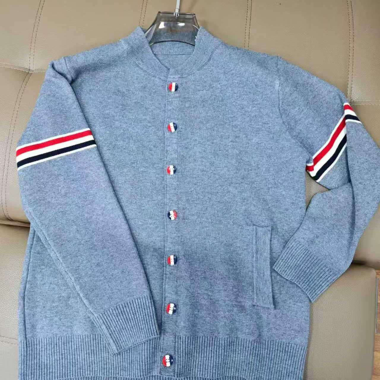 新款双休织带针织开衫厚款