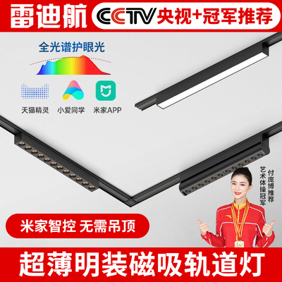 雷迪航智能超薄明装磁吸轨道灯