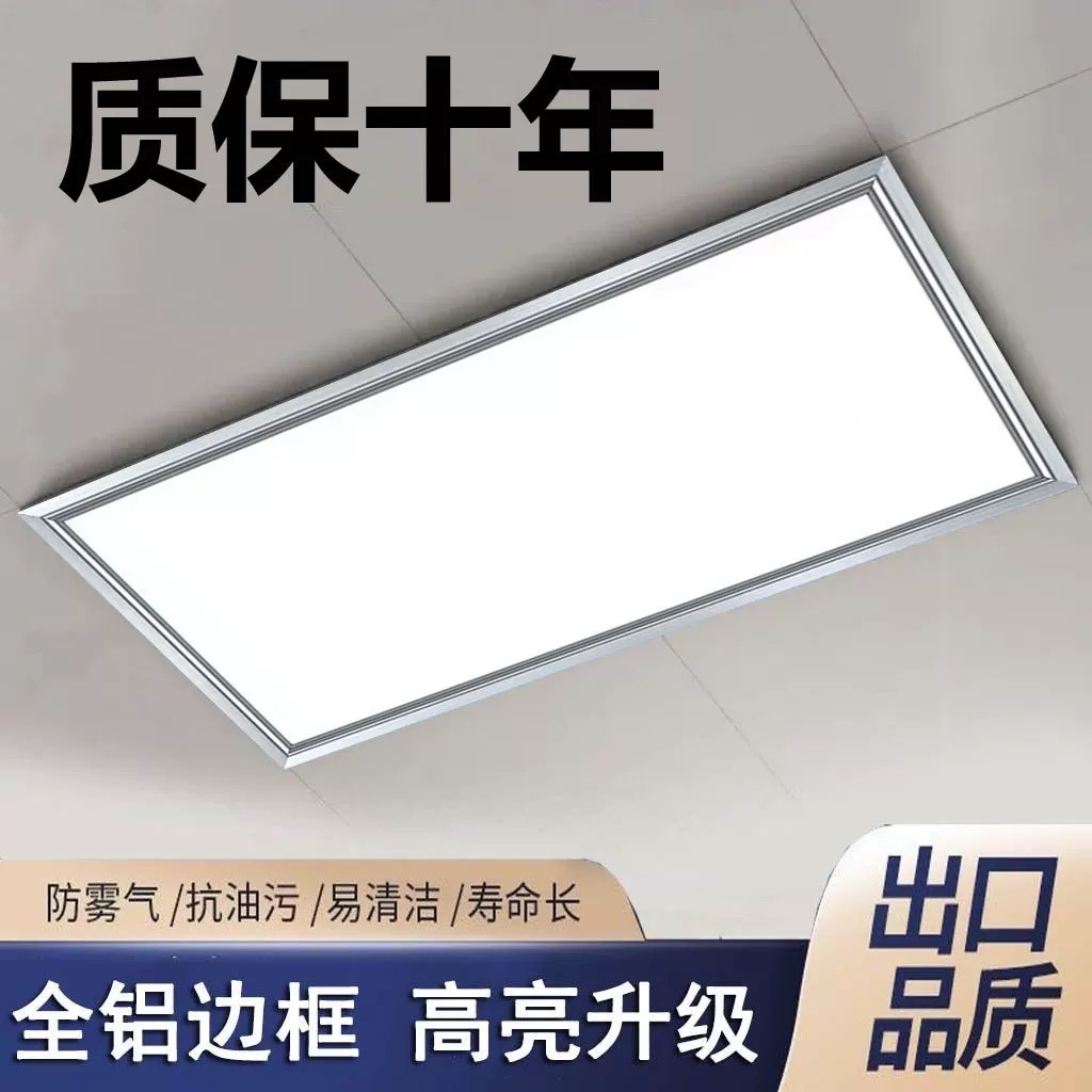 集成吊顶led灯 厨房卫生间灯铝扣板嵌入式30x30x60x300x600平板灯