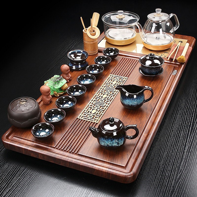 茶具套装新款家用全自动茶盘底部烧水壶一体实木泡茶台整套大茶海