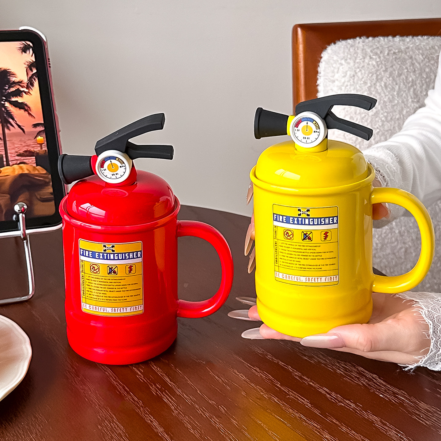 消防灭火器陶瓷杯创意稀奇古怪喝水杯丑到爆整蛊马克杯送朋友礼物,餐饮具,马克杯,淘宝优惠券,粉丝福利购,淘宝优惠卷