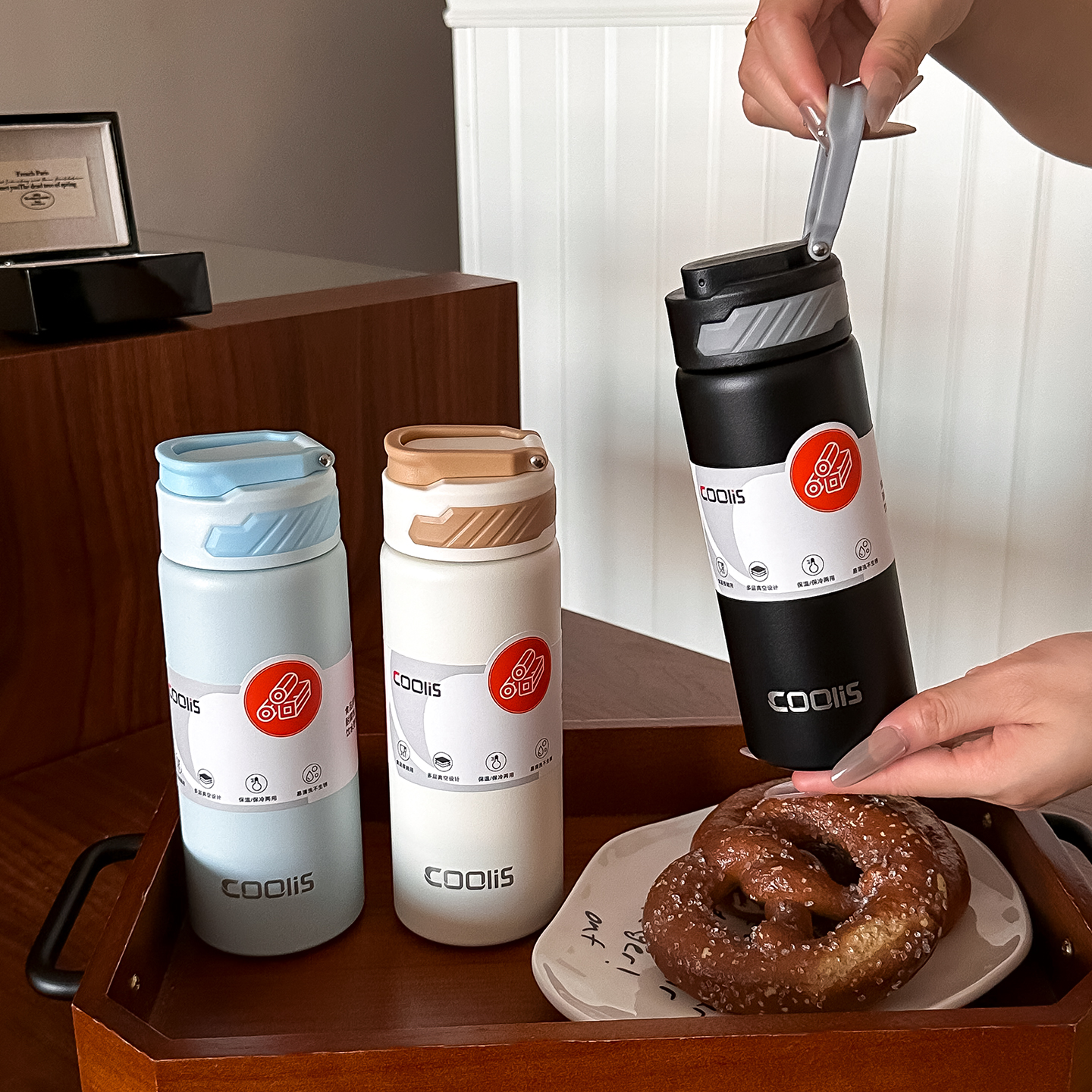 保温杯简约男女士便携随手杯简约车载泡茶杯带滤网316不锈钢水杯