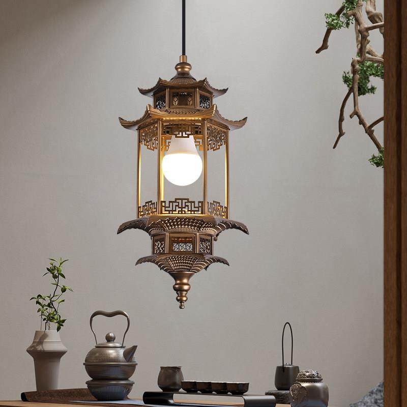新中式吊灯宋代美学灯彷古风房子灯古建筑六角走廊过道茶室禅意灯,家装灯饰光源,酒店/宴会厅/餐饮吊灯,淘宝优惠券,粉丝福利购,淘宝优惠卷