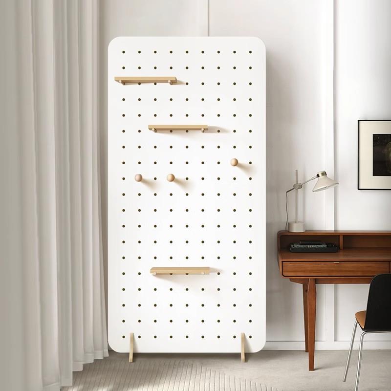 实木洞洞板屏风隔断客厅展示架立式落地折叠可移动展会公司可定制