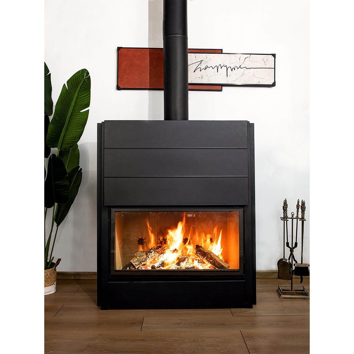 别墅上拉门壁炉真火木柴嵌入燃木取暖器欧式客厅家用室内装饰火炉