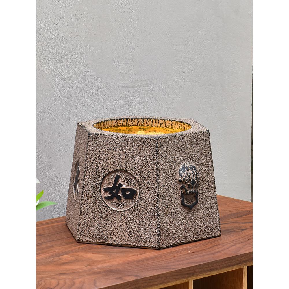 中式仿古招财流水喷泉循环水生财古井客厅办公室桌面摆件乔迁礼品