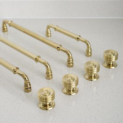 indoors法式轻奢金色柜门把手衣柜鞋柜整体橱柜抽屉黄铜双孔长拉