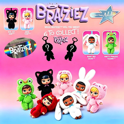 MGA正品Bratz Bratziez贝拉兹娃娃毛绒公仔挂件盲盒钥匙扣潮玩