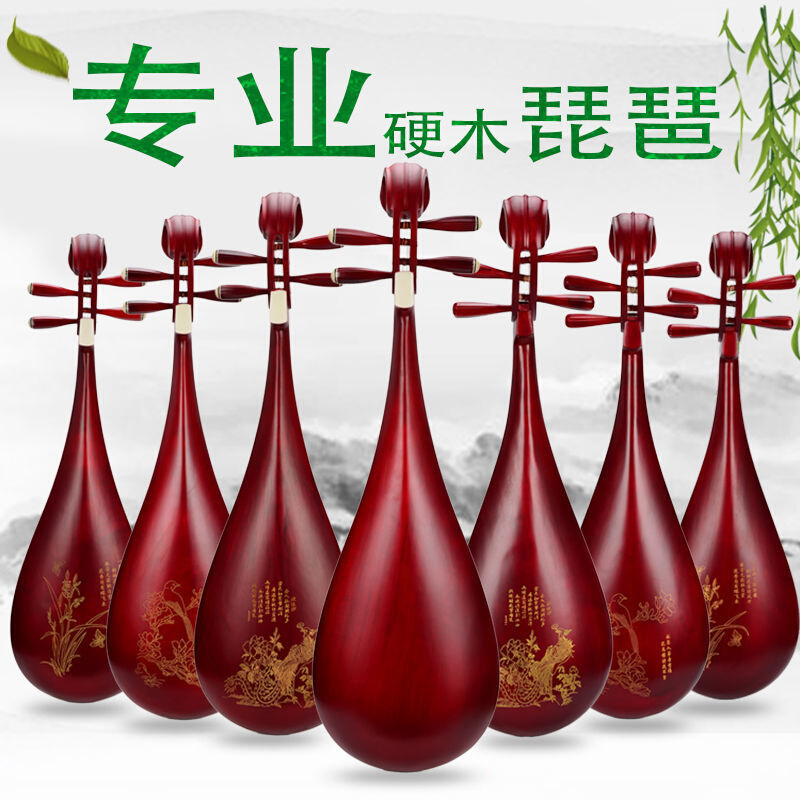 高档专业成人琵琶儿童琵琶乐器 初学练习骨花琵琶琴 红木花梨木