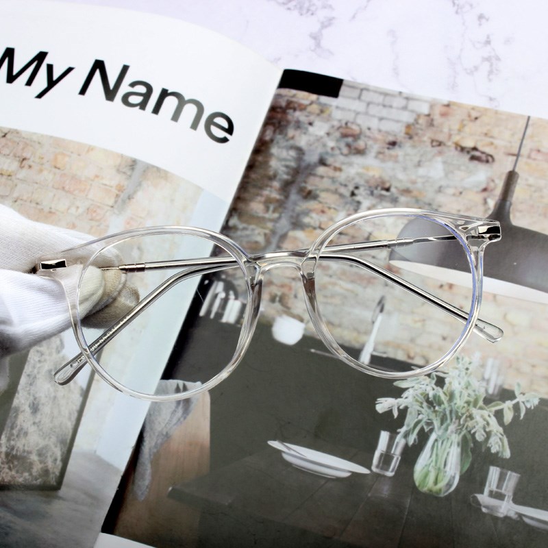 高档大框眼镜框架男女潮素颜黑框复古圆脸平光镜防蓝光辐射光学配