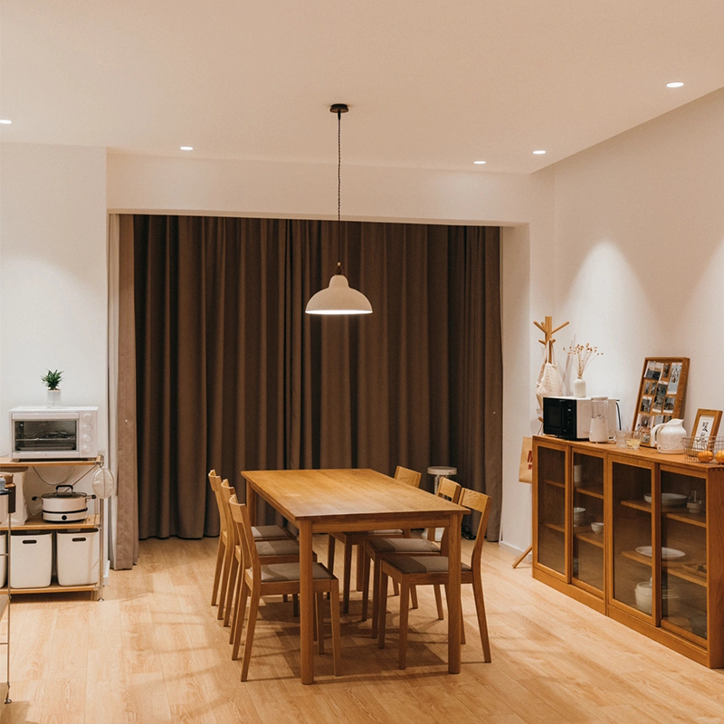 南洋复古餐厅吊灯日式原木风餐桌灯中古侘寂风饭厅圆桌吧台吊灯