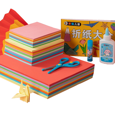 彩色正方形折纸叠千纸鹤手工纸