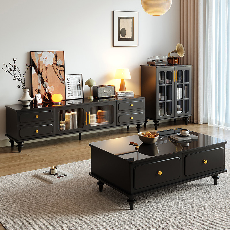 电视柜客厅2026新款家用茶几电视机柜组合落地实木收纳储物柜一体