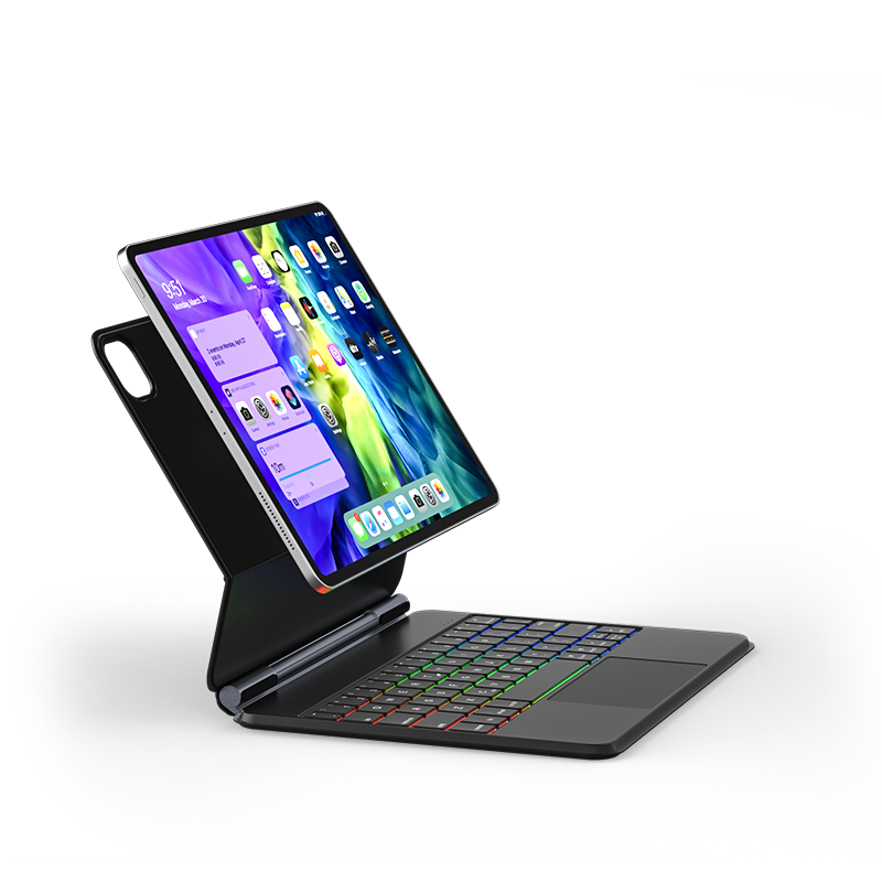 doqo适用2025新款ipad磁吸悬浮妙控键盘air6苹果10代pro11英寸m4触控板一体5平板电脑12.9专用蓝牙