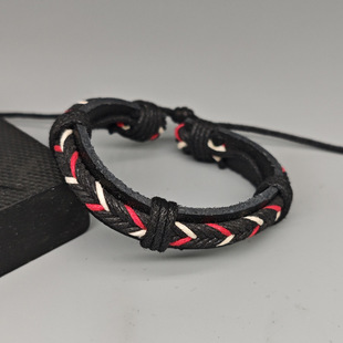 复古嘻哈多层编织手链抽绳可调节个性民族风网红学生平价欧美手环