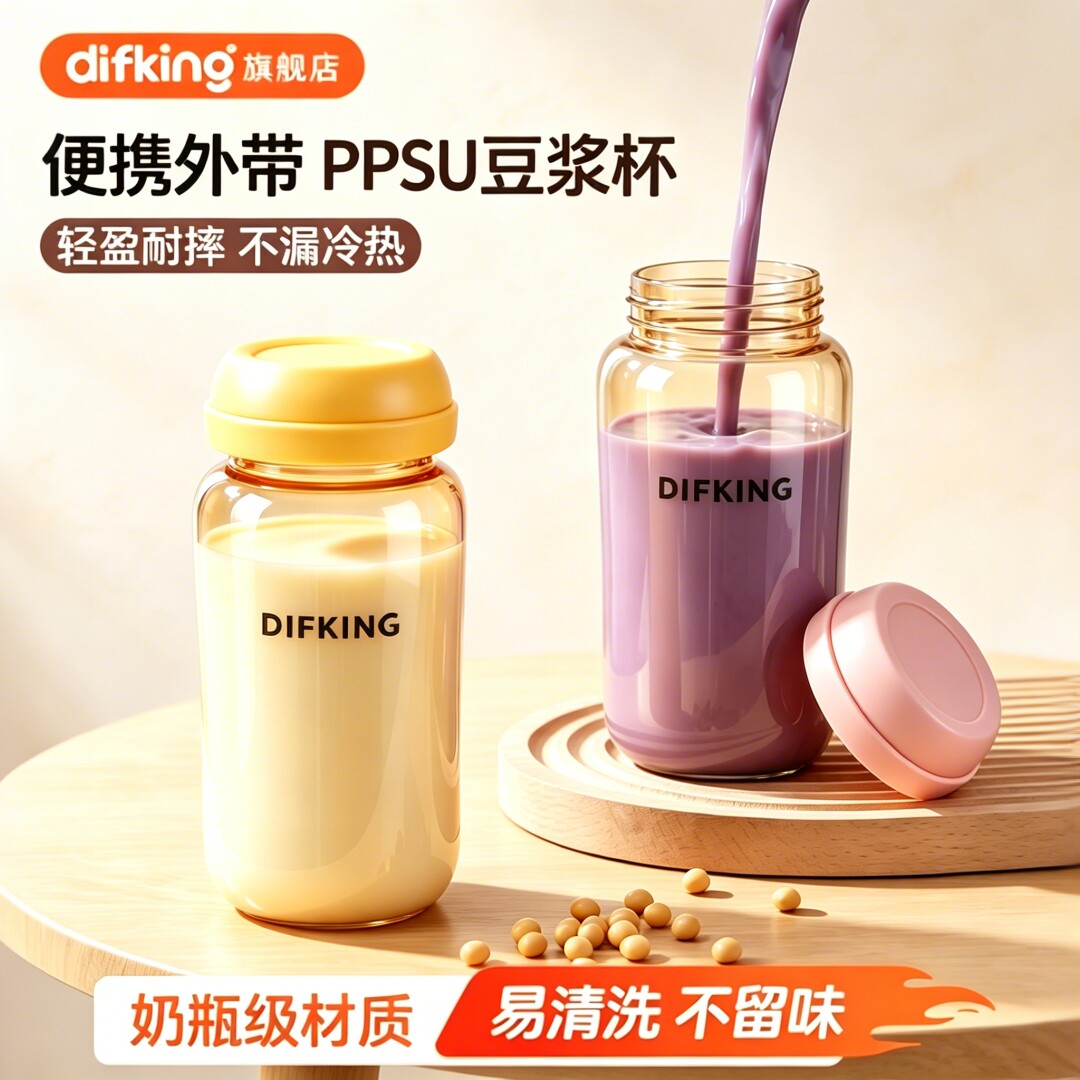 DIFKING便携豆浆牛奶杯成人刻度