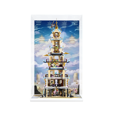 LYB乐一百适用乐高80058悟空小侠凌霄宝塔展示盒亚克力透明防尘罩