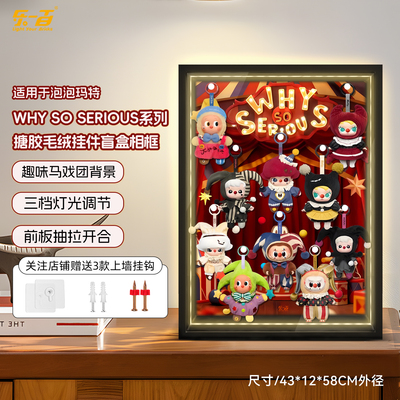 乐一百适用泡泡玛特WHY SO SERIOUS搪胶毛绒挂件盲盒相框展示盒