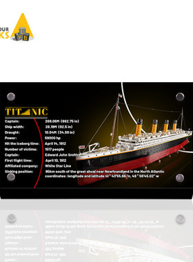 lightyourbricks适用乐高10294泰坦尼克号积木模型亚克力展示铭牌