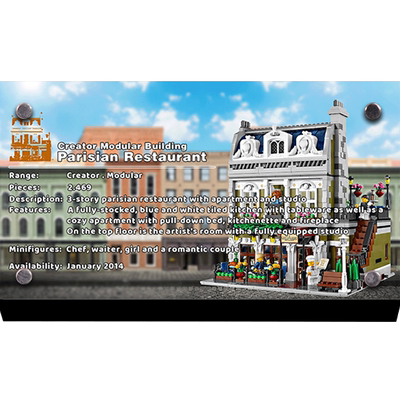 Light your bricks适用乐高10243巴黎餐厅街景系列展示铭牌支架子