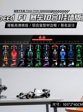 乐一百适用乐高speedF1赛车10车积木收纳挂墙展示背景板画装饰画