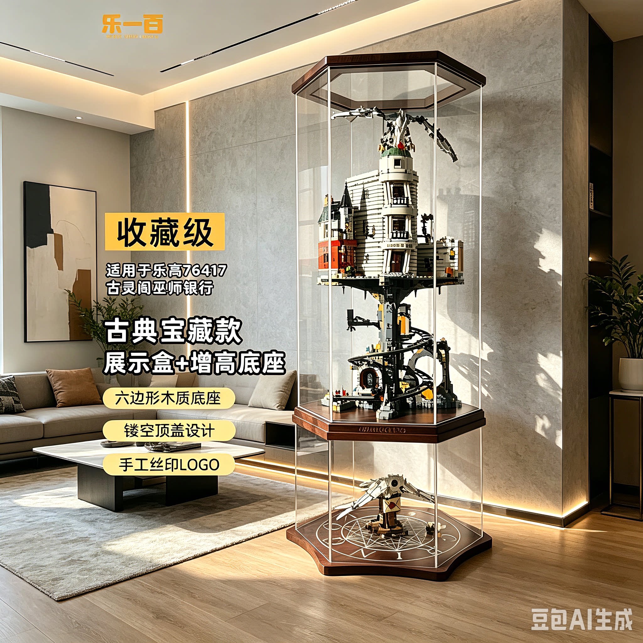 适用乐高76417古灵阁展示盒图片