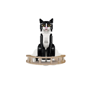 乐一百适用乐高21349燕尾服猫亚克力展示盒奶牛猫壁灯透明防尘罩