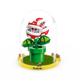 LYB乐一百乐高71426马里奥食人花吞食花透明玻璃展示盒透明防尘罩