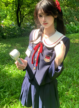 奈川高校/零度句号原创圆领西装外套jk制服套装学院风西服校供感