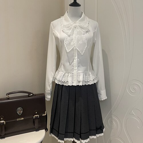 零度句号原创格蕾长袖学院风衬衫