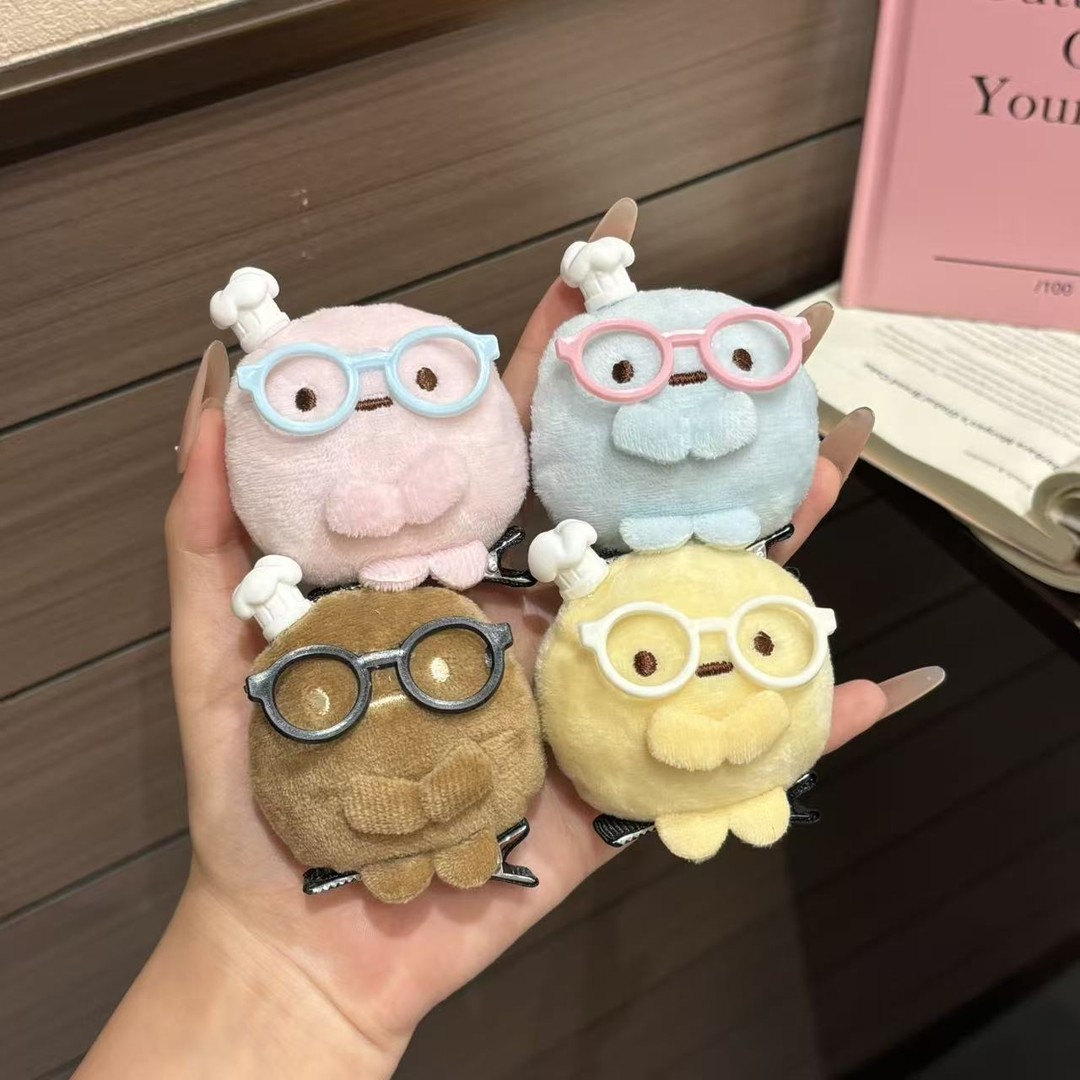 可爱眼镜角落生物公仔发发夹呆毛圆子发卡顶夹发饰玩偶侧边夹子