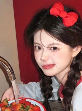 可爱日系Kitty同款蝴蝶结发夹充棉鸭嘴夹侧边发卡半扎发头饰发饰