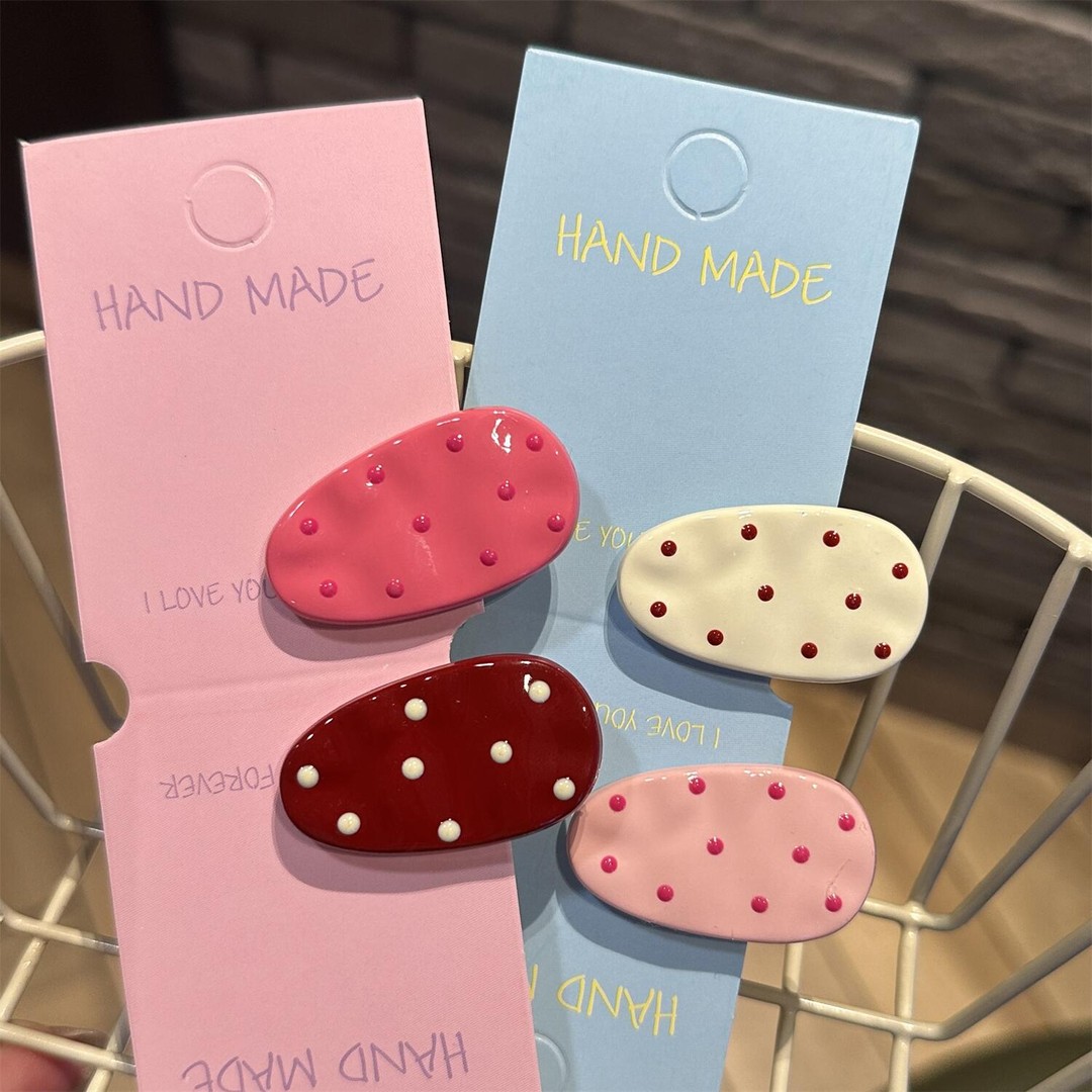 ins风小号椭圆波点发夹可爱学生侧边刘海碎发夹边夹发卡夹子发饰