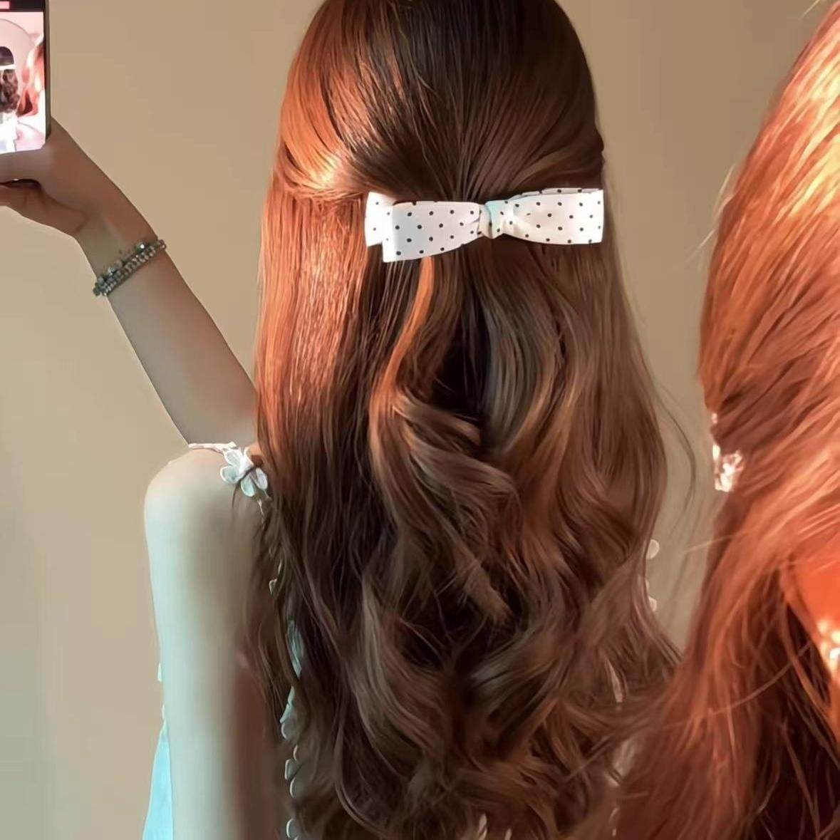 甜美复古黑白波点蝴蝶结香蕉夹气质百搭香蕉夹后脑勺头饰扭扭夹,饰品/流行首饰/时尚饰品新,发饰,淘宝优惠券,粉丝福利购,淘宝优惠卷