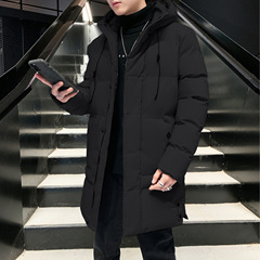 M-8XL大码中长款棉服男士宽松连帽棉袄保暖大衣加厚羽绒棉衣防寒