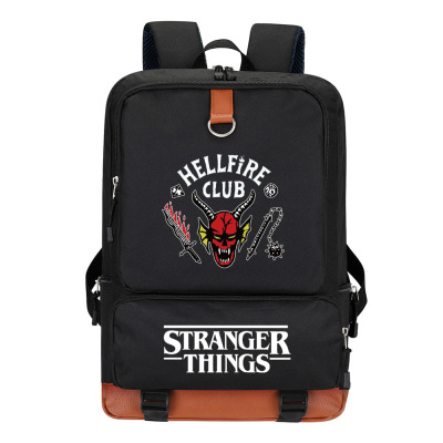 新款 跨境stranger things怪奇物语双肩包背包中小学生书包