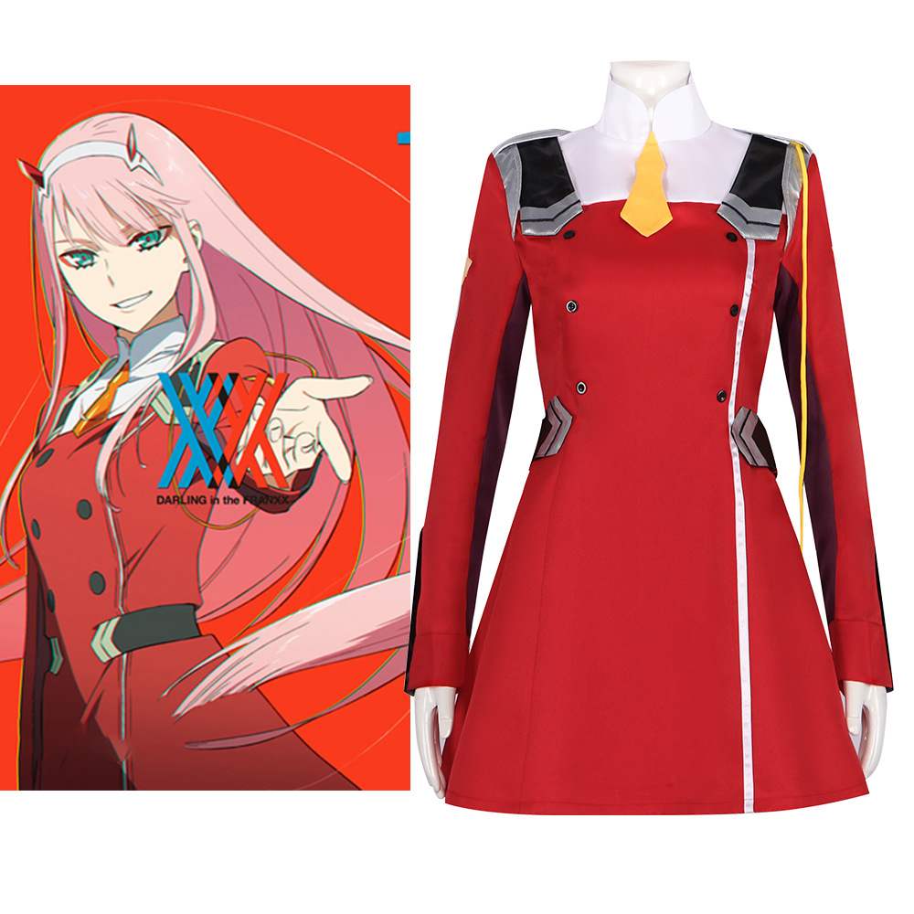 DARLING in the FRANXX女主02动漫服鹤望兰cos服红色短裙角色表演