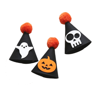 儿童网红万圣节无纺布帽子不织布蝙蝠南瓜halloween聚会拍照道具